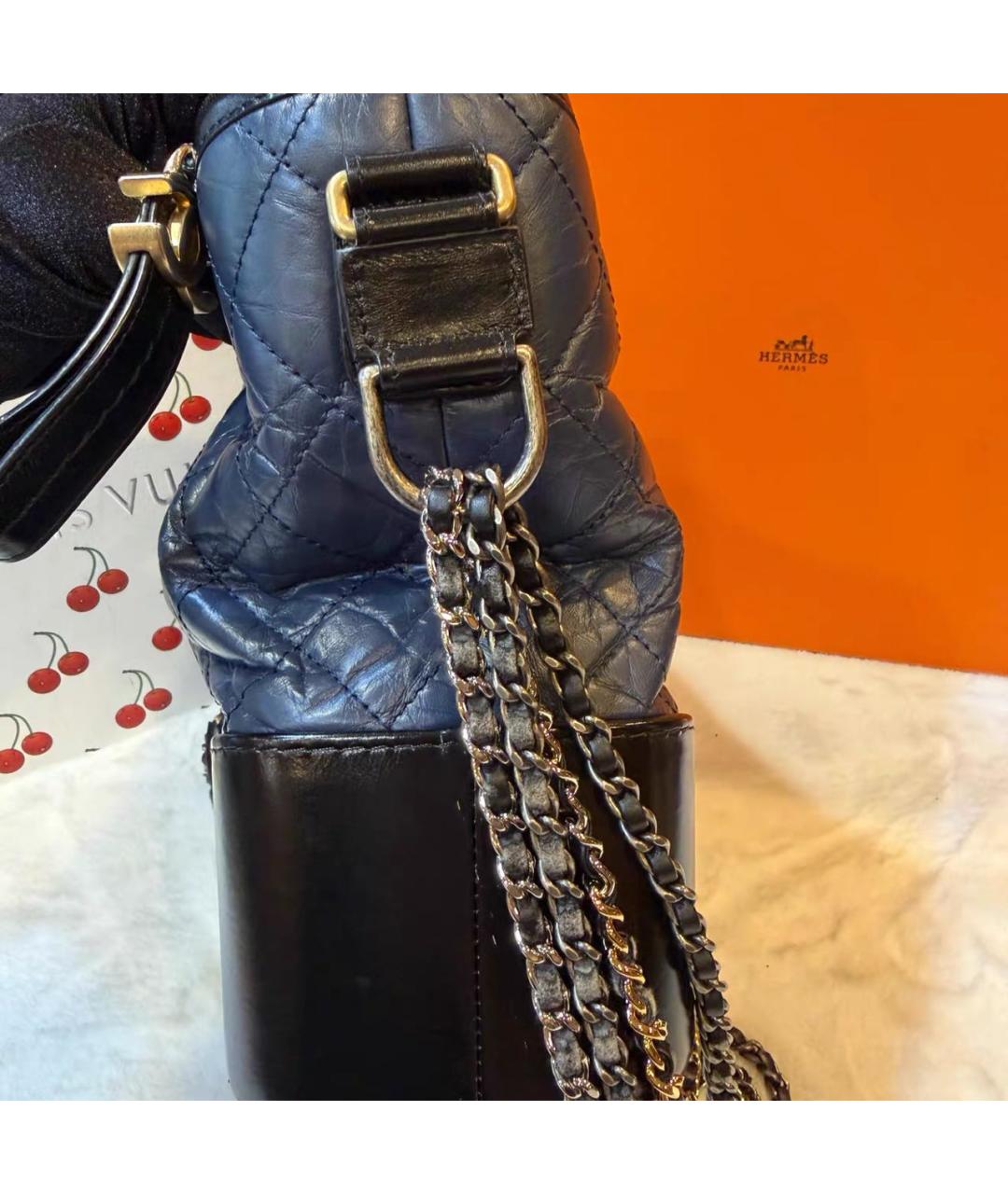 CHANEL Синяя кожаная сумка тоут, фото 4