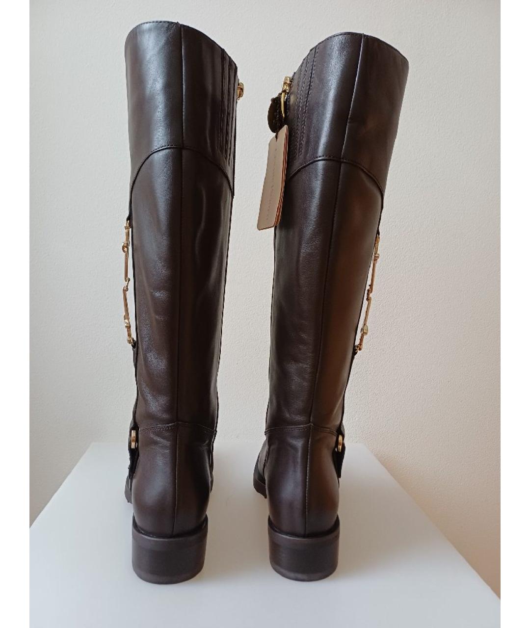CESARE PACIOTTI Коричневые кожаные сапоги, фото 7