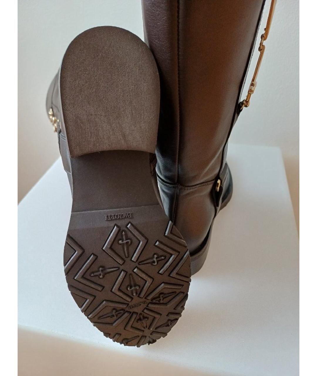 CESARE PACIOTTI Коричневые кожаные сапоги, фото 8