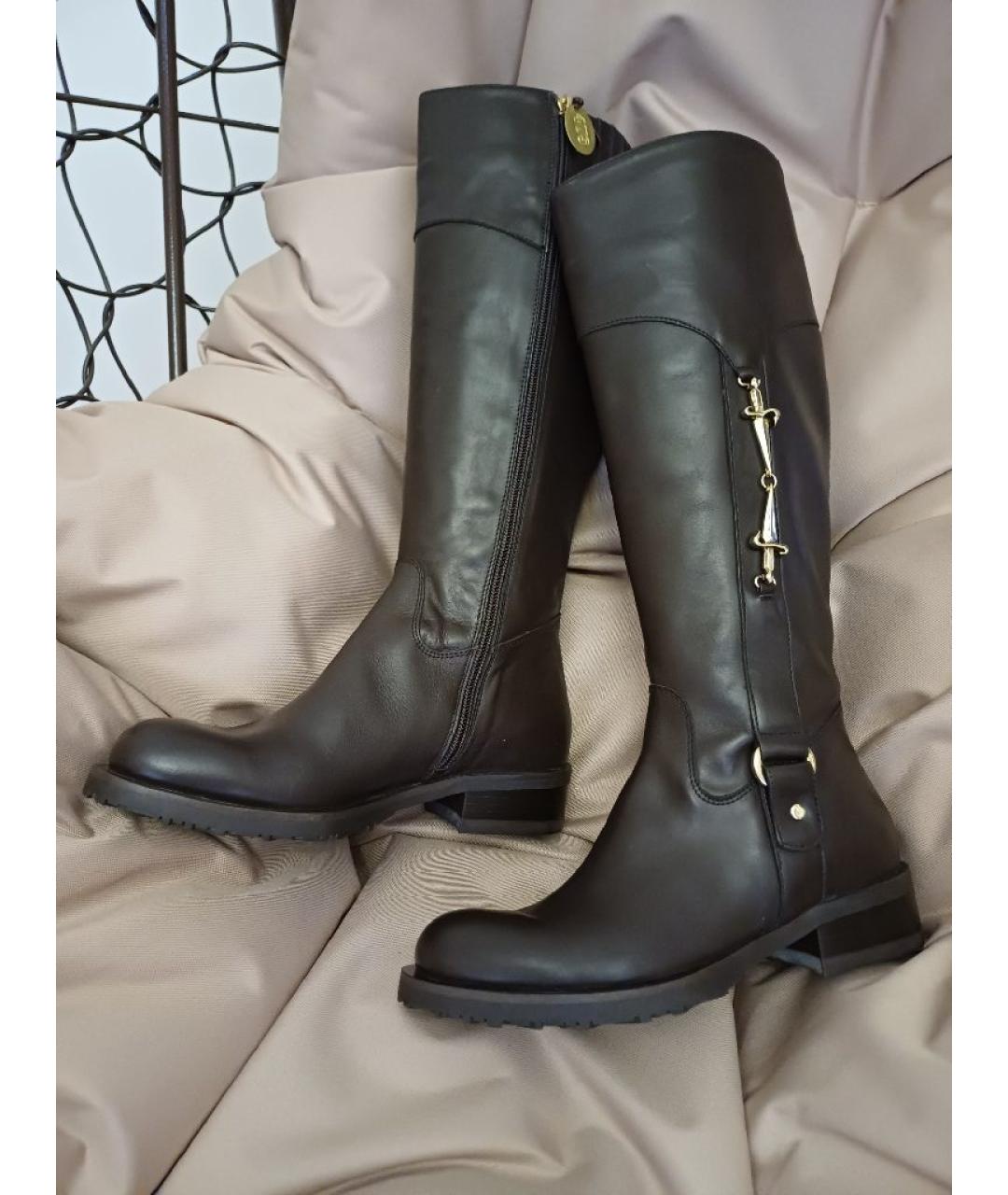 CESARE PACIOTTI Коричневые кожаные сапоги, фото 3