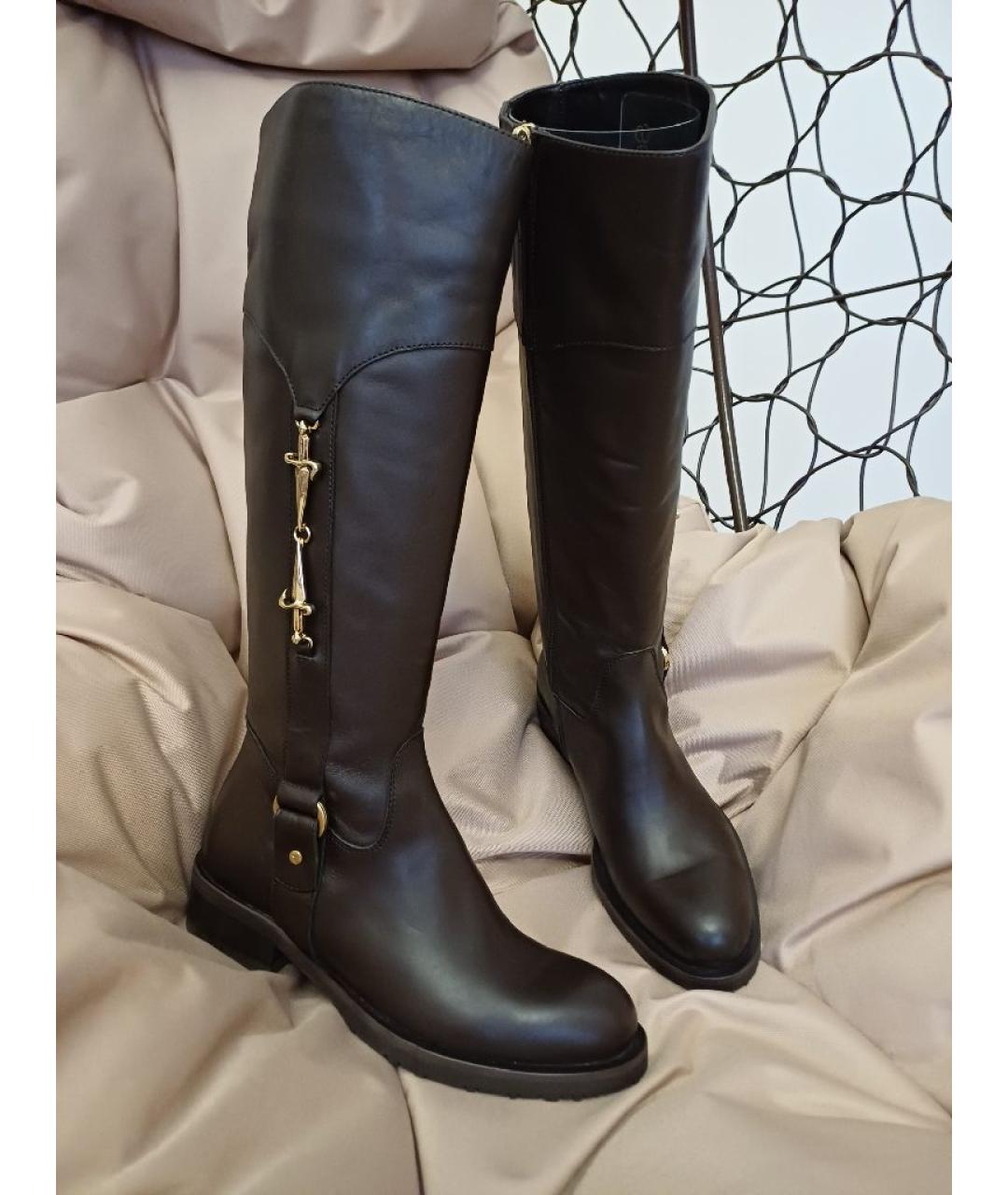 CESARE PACIOTTI Коричневые кожаные сапоги, фото 2