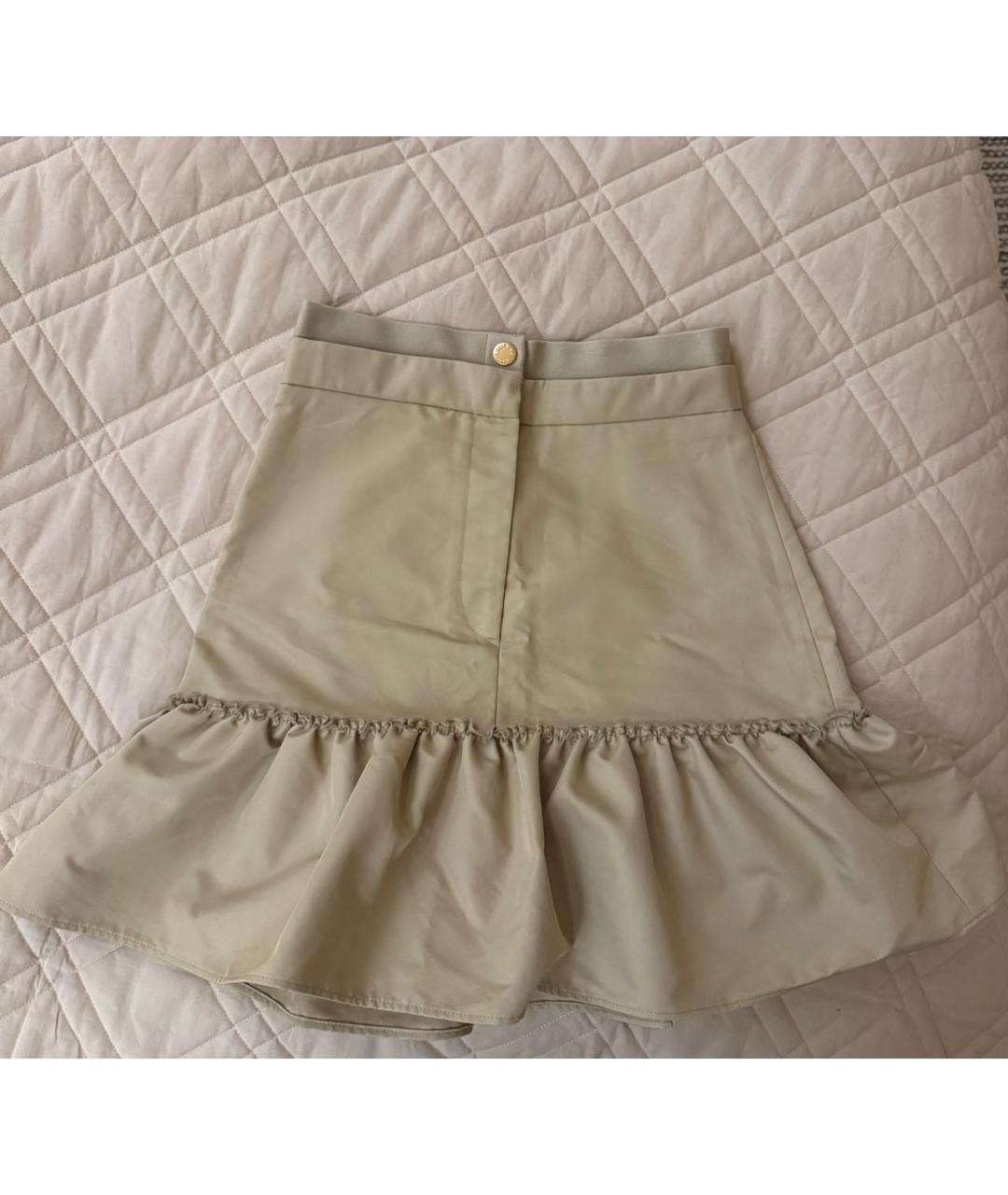 SANDRO Бежевая хлопковая юбка мини, фото 7