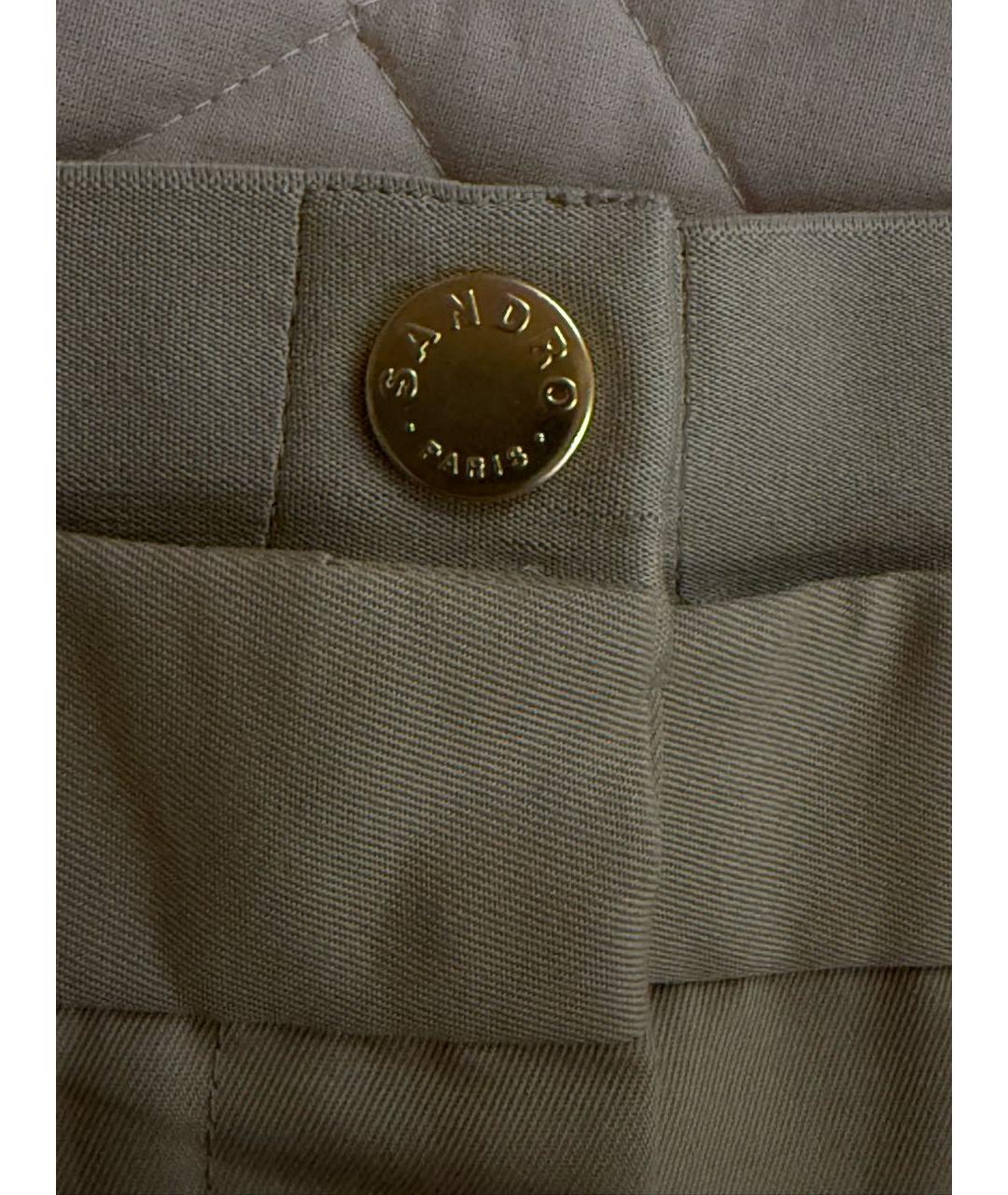 SANDRO Бежевая хлопковая юбка мини, фото 4