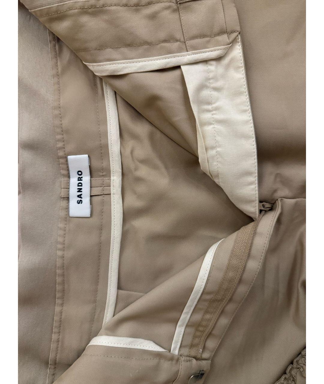 SANDRO Бежевая хлопковая юбка мини, фото 3