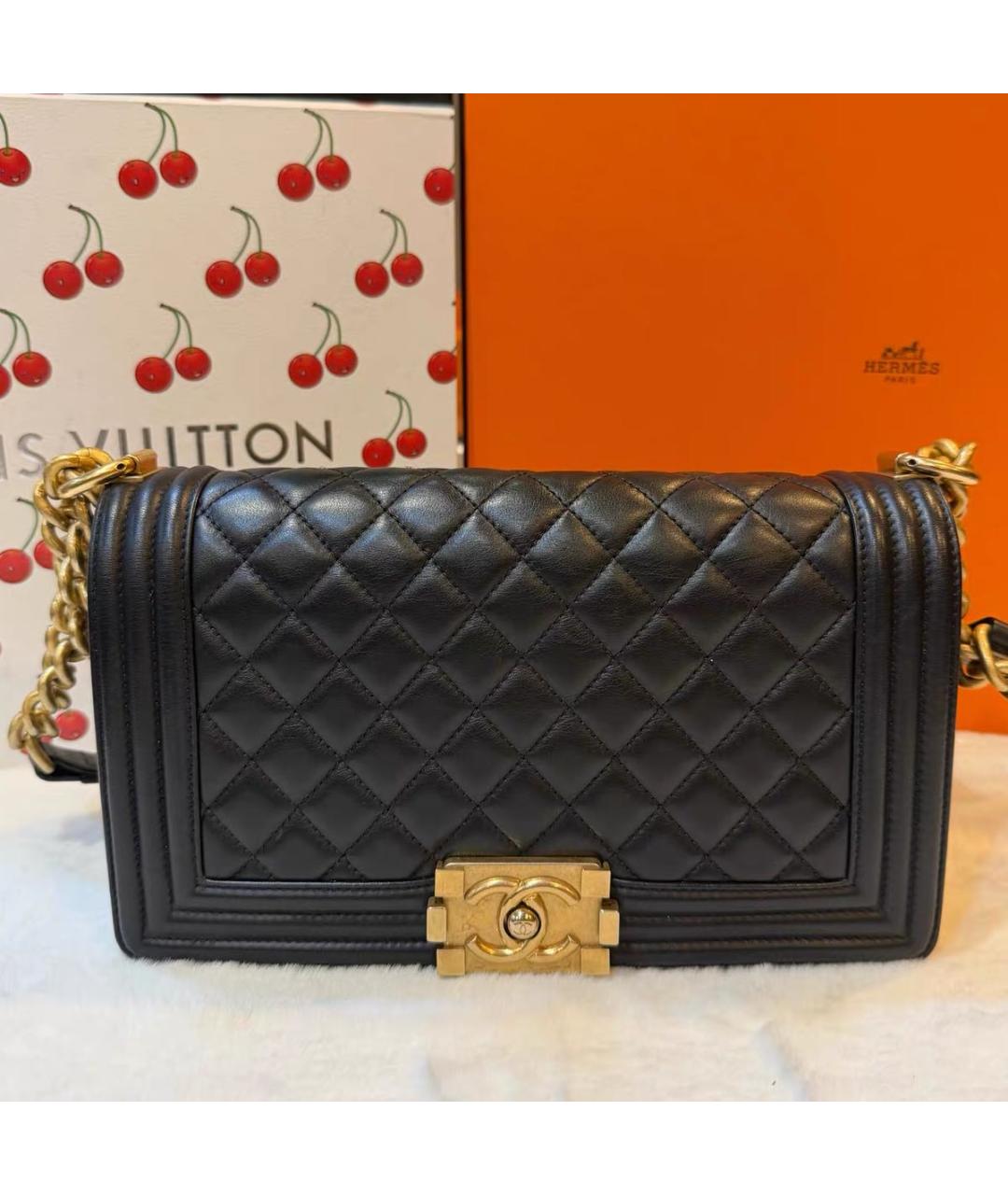 CHANEL Черная кожаная сумка через плечо, фото 9