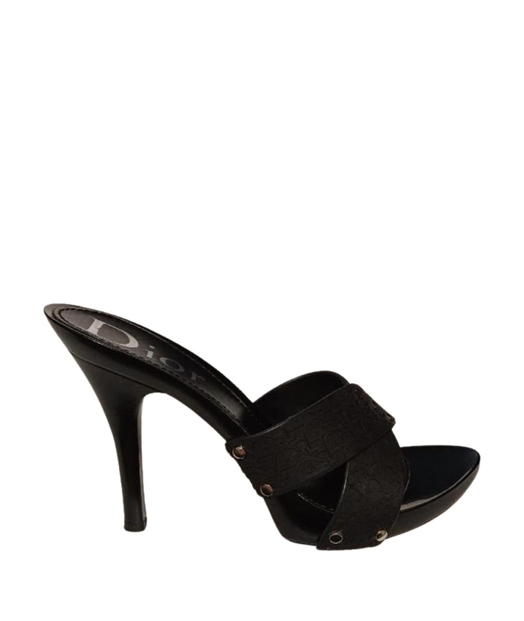 CHRISTIAN DIOR Черные резиновые мюли, фото 1