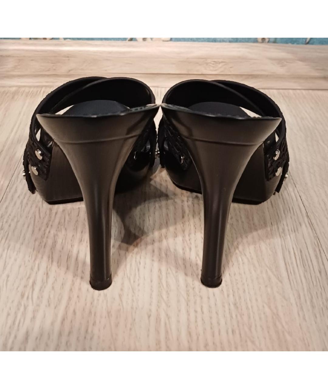 CHRISTIAN DIOR Черные резиновые мюли, фото 4