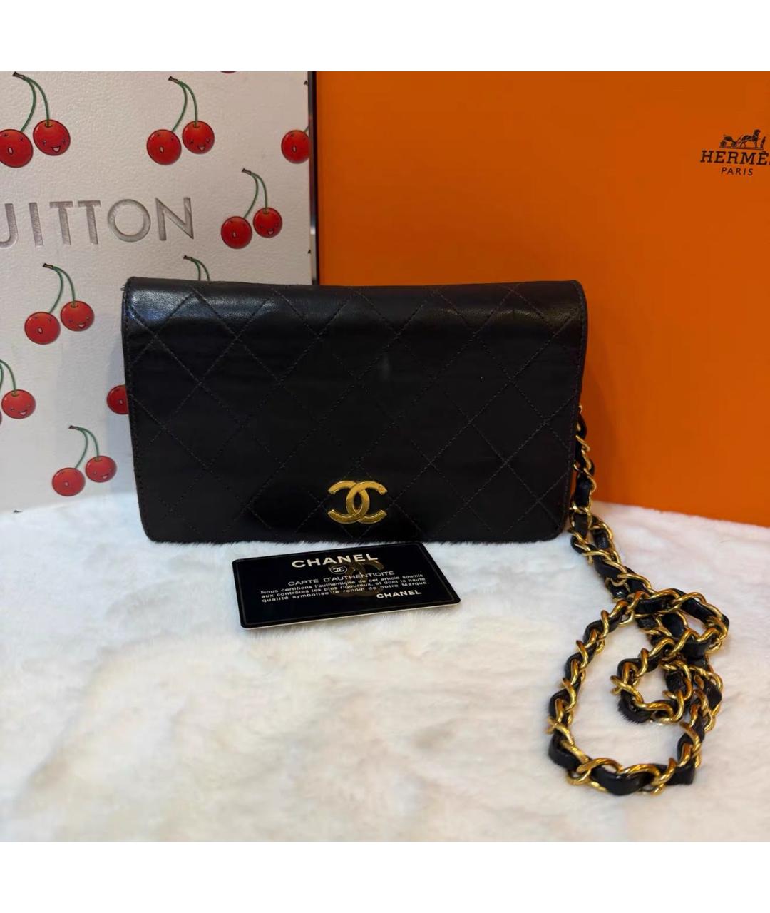 CHANEL Черная кожаная сумка через плечо, фото 9