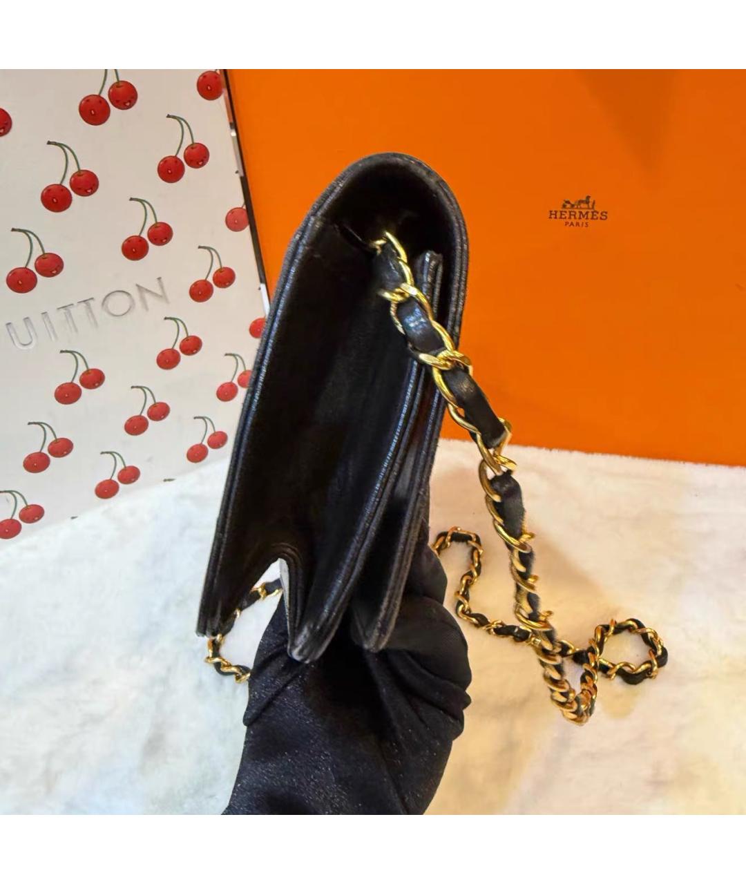 CHANEL Черная кожаная сумка через плечо, фото 8