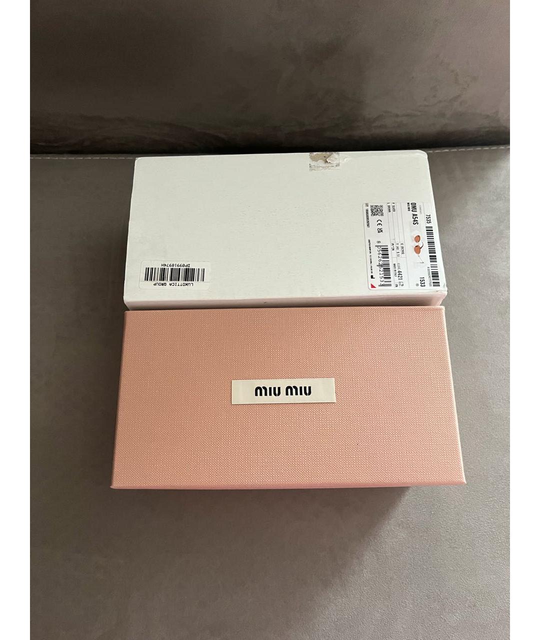 MIU MIU Золотые металлические солнцезащитные очки, фото 6