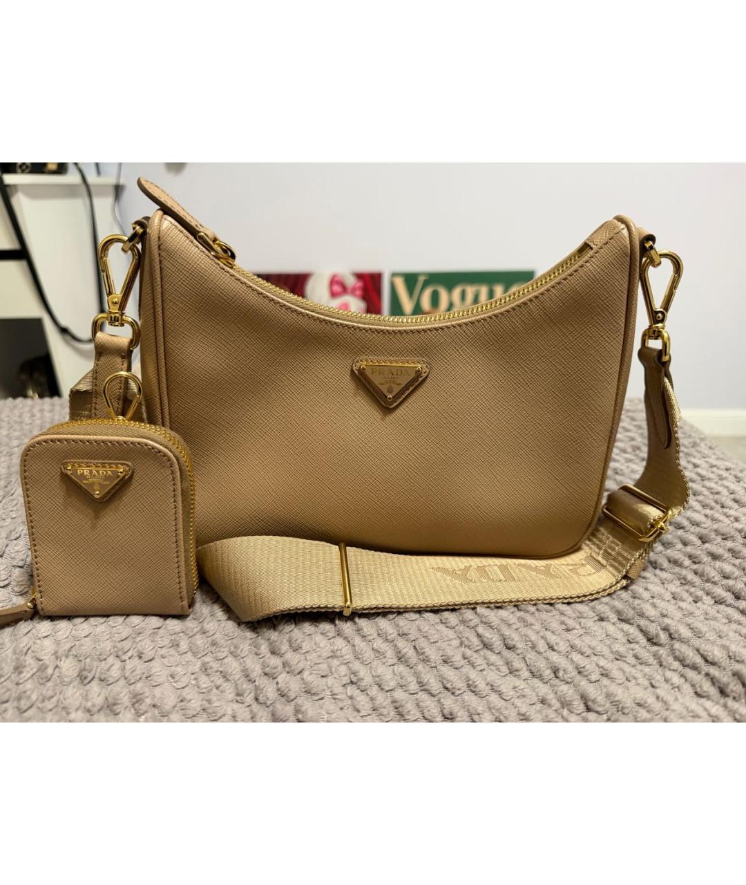 PRADA Коричневая кожаная сумка через плечо, фото 5