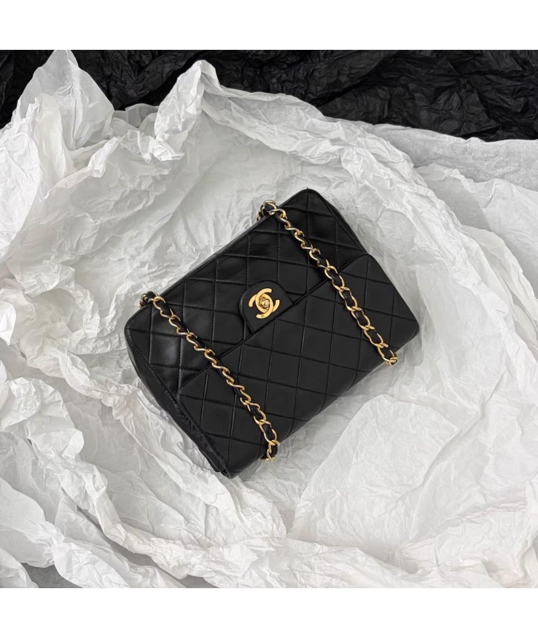 CHANEL Черная кожаная сумка через плечо, фото 7