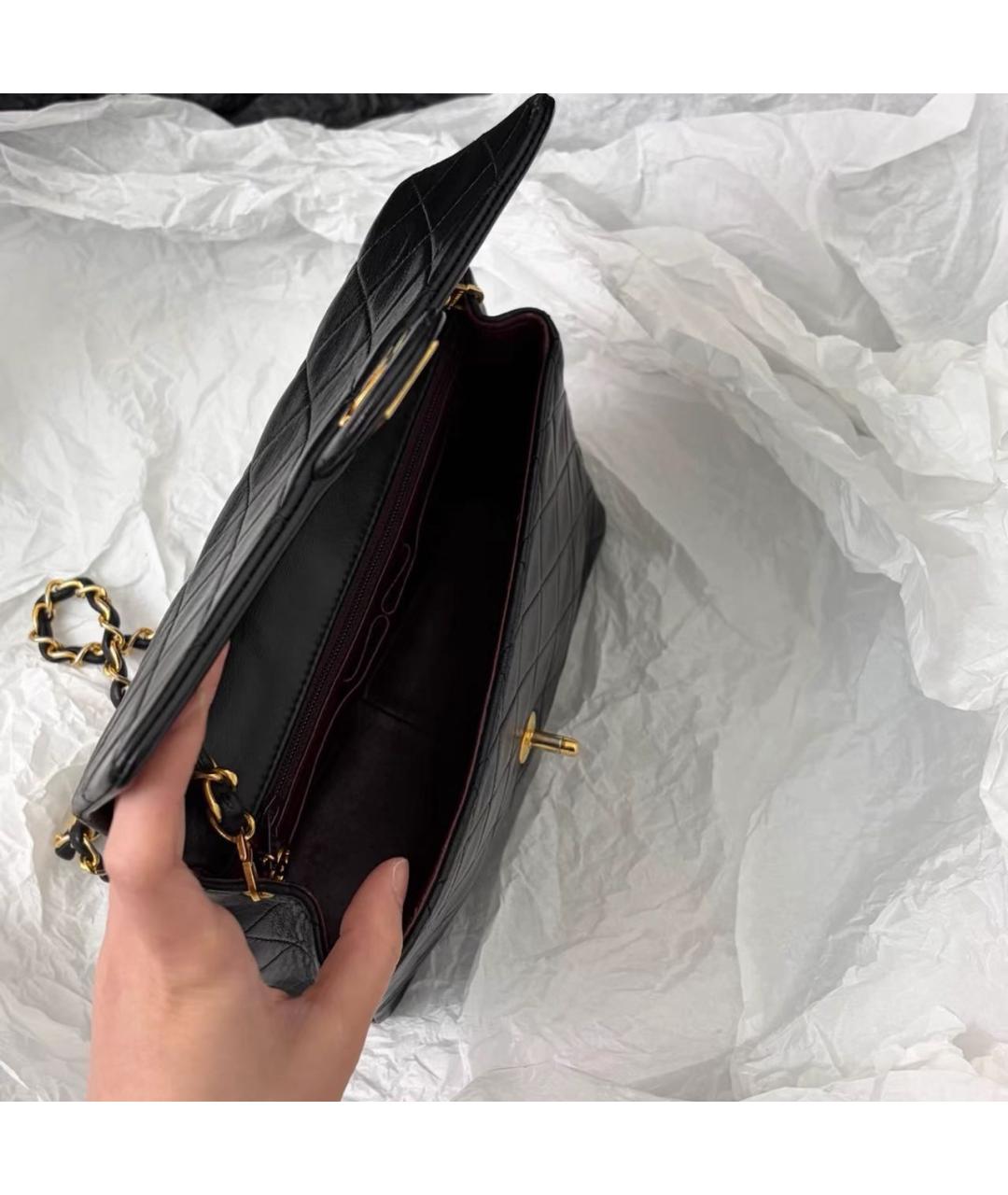 CHANEL Черная кожаная сумка через плечо, фото 6