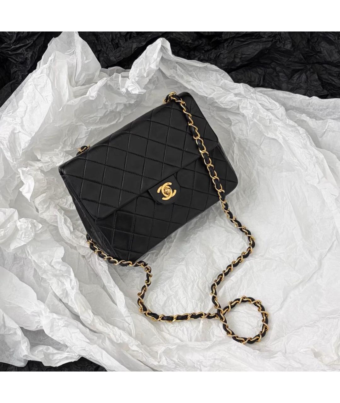 CHANEL Черная кожаная сумка через плечо, фото 2