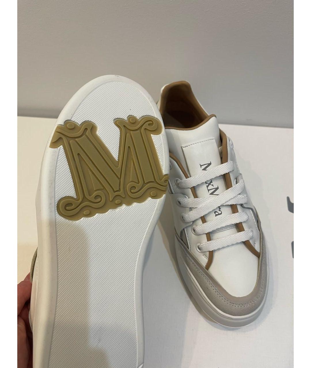 MAX MARA Белые кожаные кроссовки, фото 6