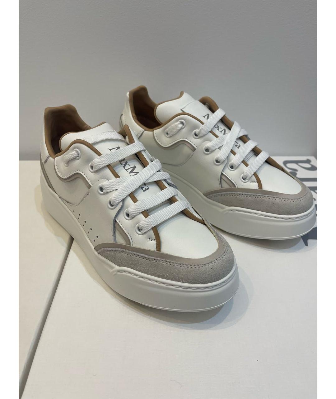 MAX MARA Белые кожаные кроссовки, фото 5