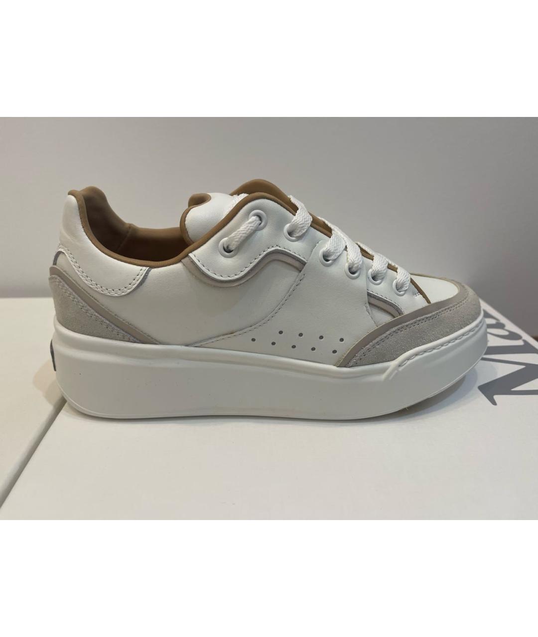MAX MARA Белые кожаные кроссовки, фото 8