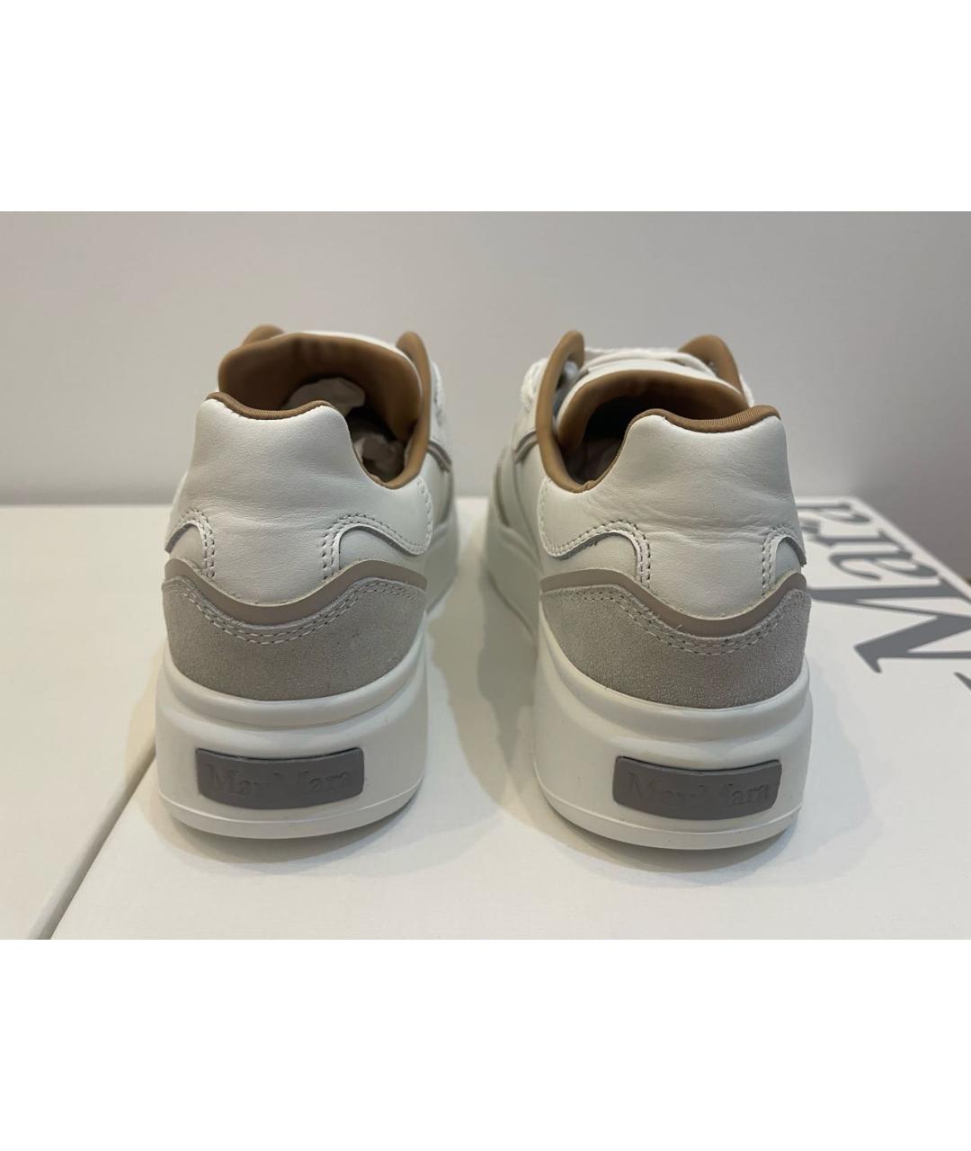 MAX MARA Белые кожаные кроссовки, фото 4