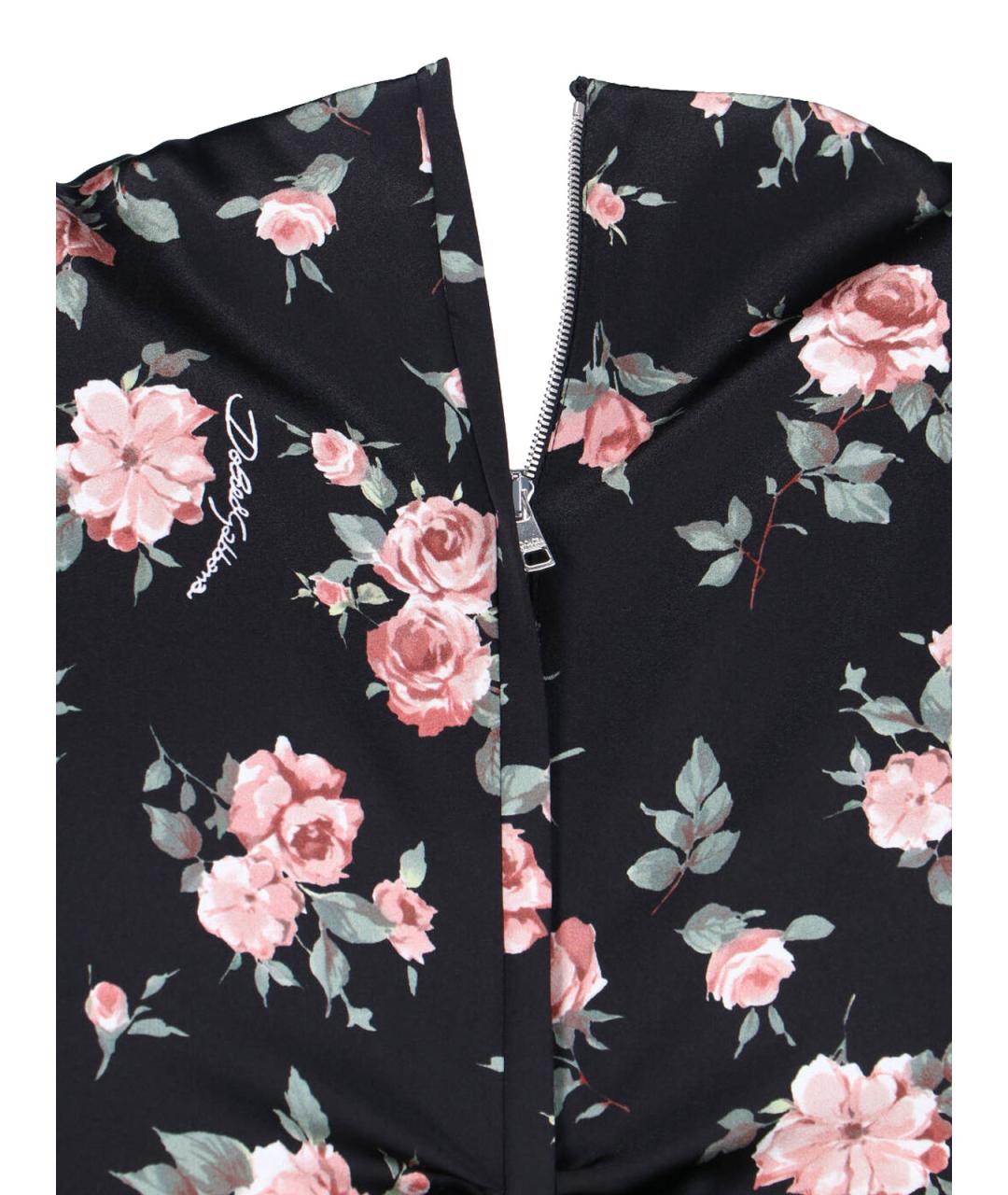 DOLCE&GABBANA Черное шелковое коктейльное платье, фото 3