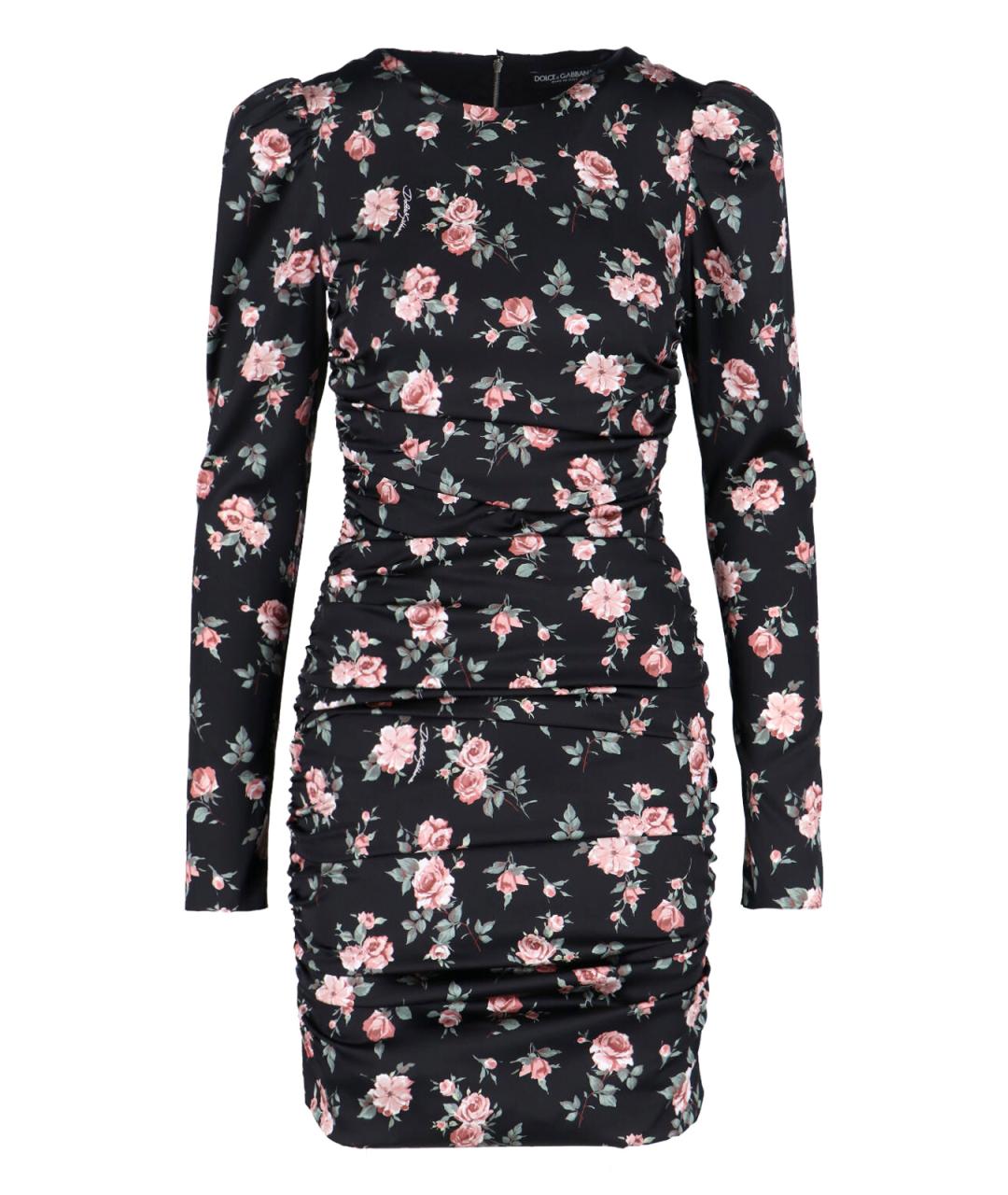 DOLCE&GABBANA Черное шелковое коктейльное платье, фото 1