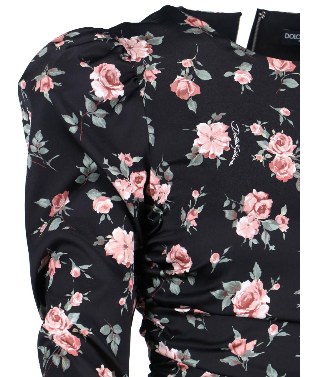 DOLCE&GABBANA Черное шелковое коктейльное платье, фото 5