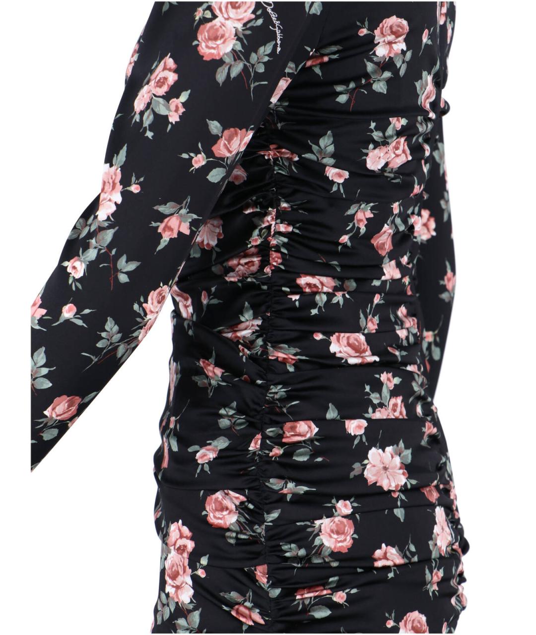 DOLCE&GABBANA Черное шелковое коктейльное платье, фото 4