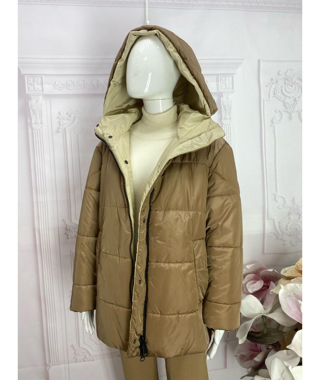 WEEKEND MAX MARA Бежевый полиэстеровый пуховик, фото 5