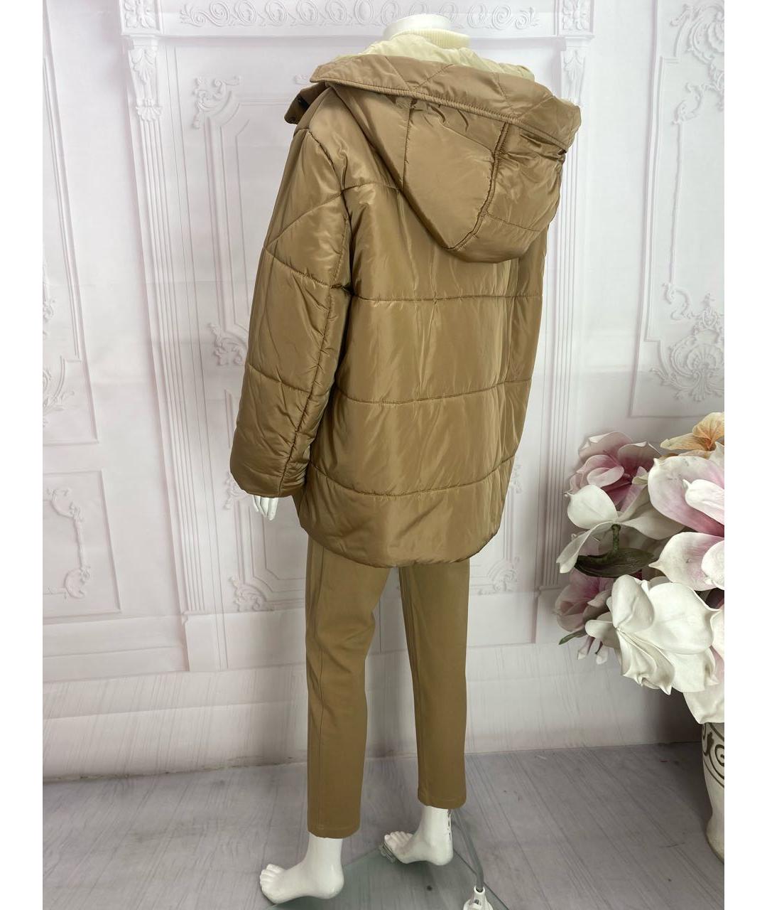 WEEKEND MAX MARA Бежевый полиэстеровый пуховик, фото 2