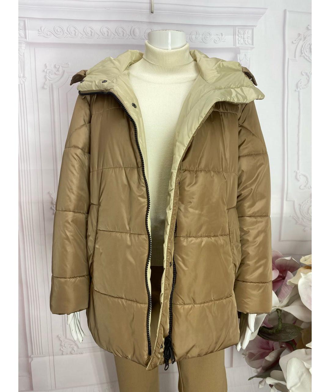 WEEKEND MAX MARA Бежевый полиэстеровый пуховик, фото 7