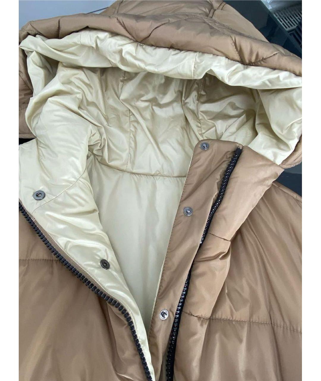 WEEKEND MAX MARA Бежевый полиэстеровый пуховик, фото 3