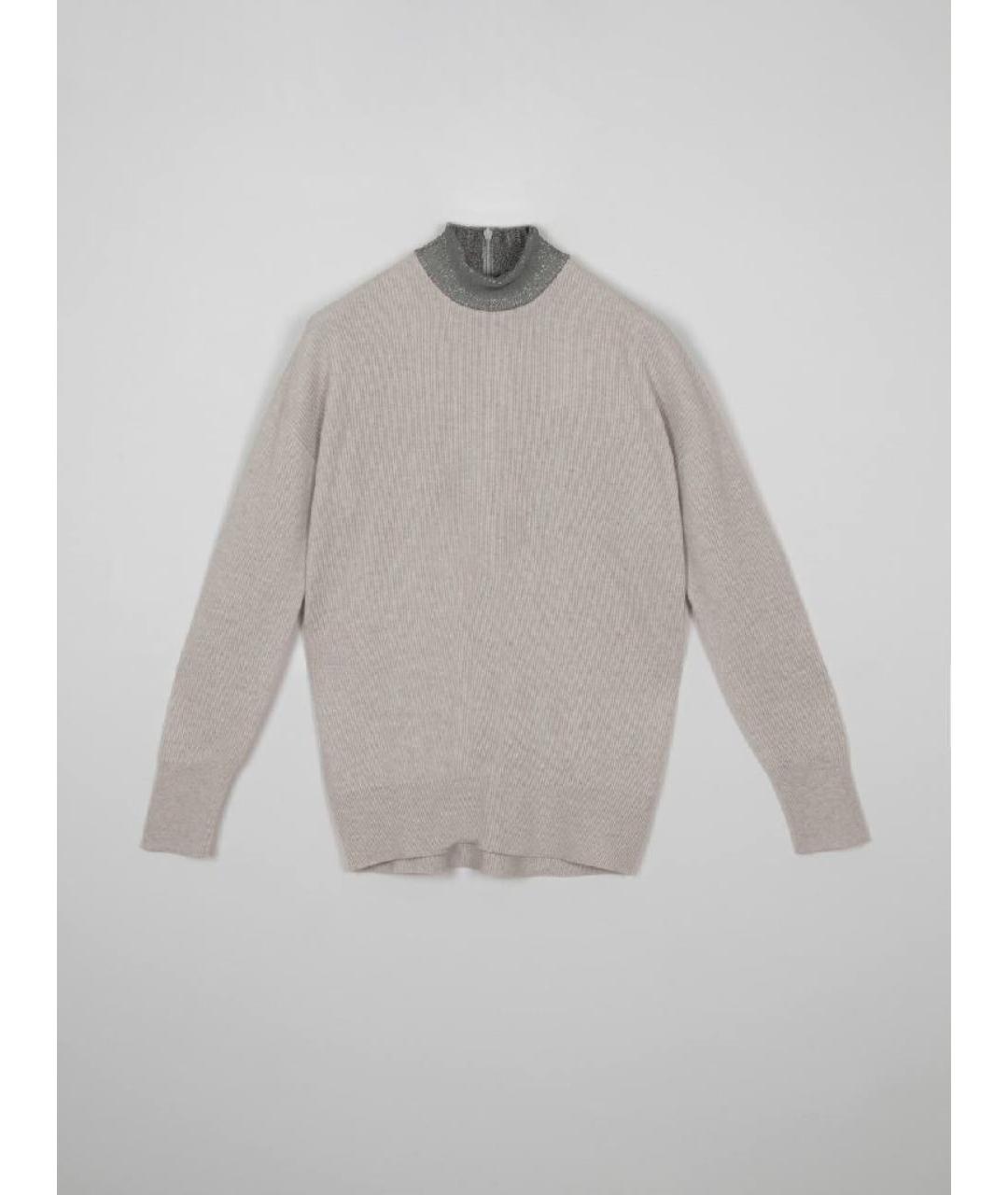 BRUNELLO CUCINELLI Бежевый кашемировый джемпер / свитер, фото 10