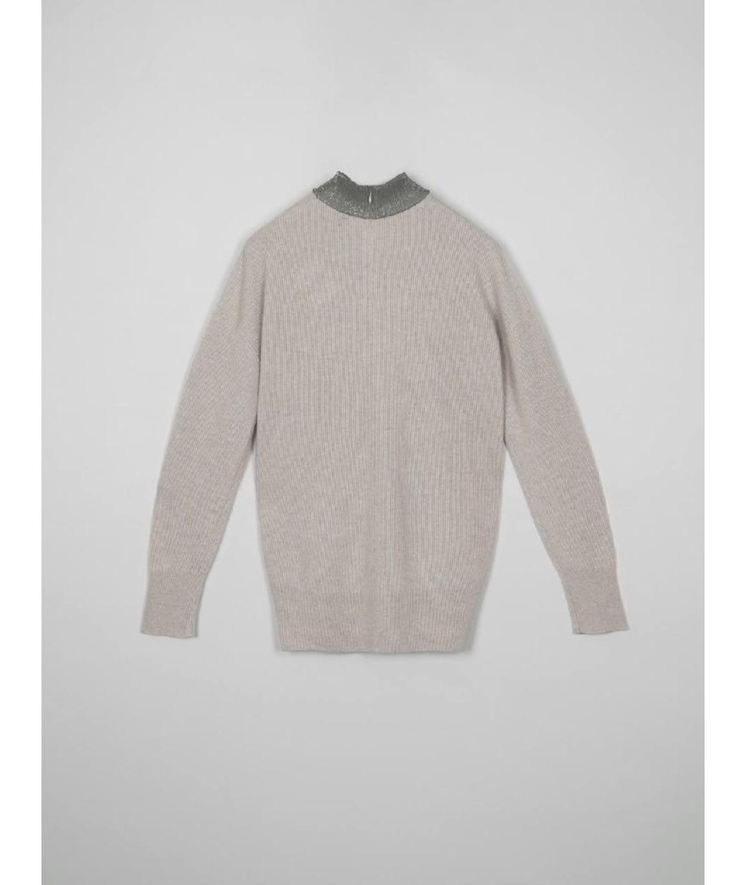 BRUNELLO CUCINELLI Бежевый кашемировый джемпер / свитер, фото 2
