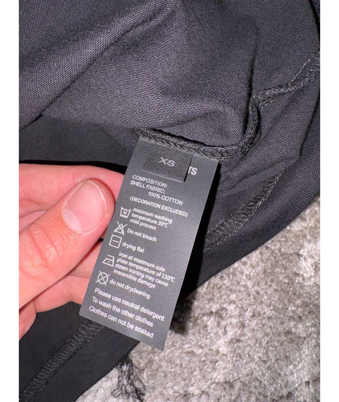 VETEMENTS Черная хлопковая футболка, фото 5