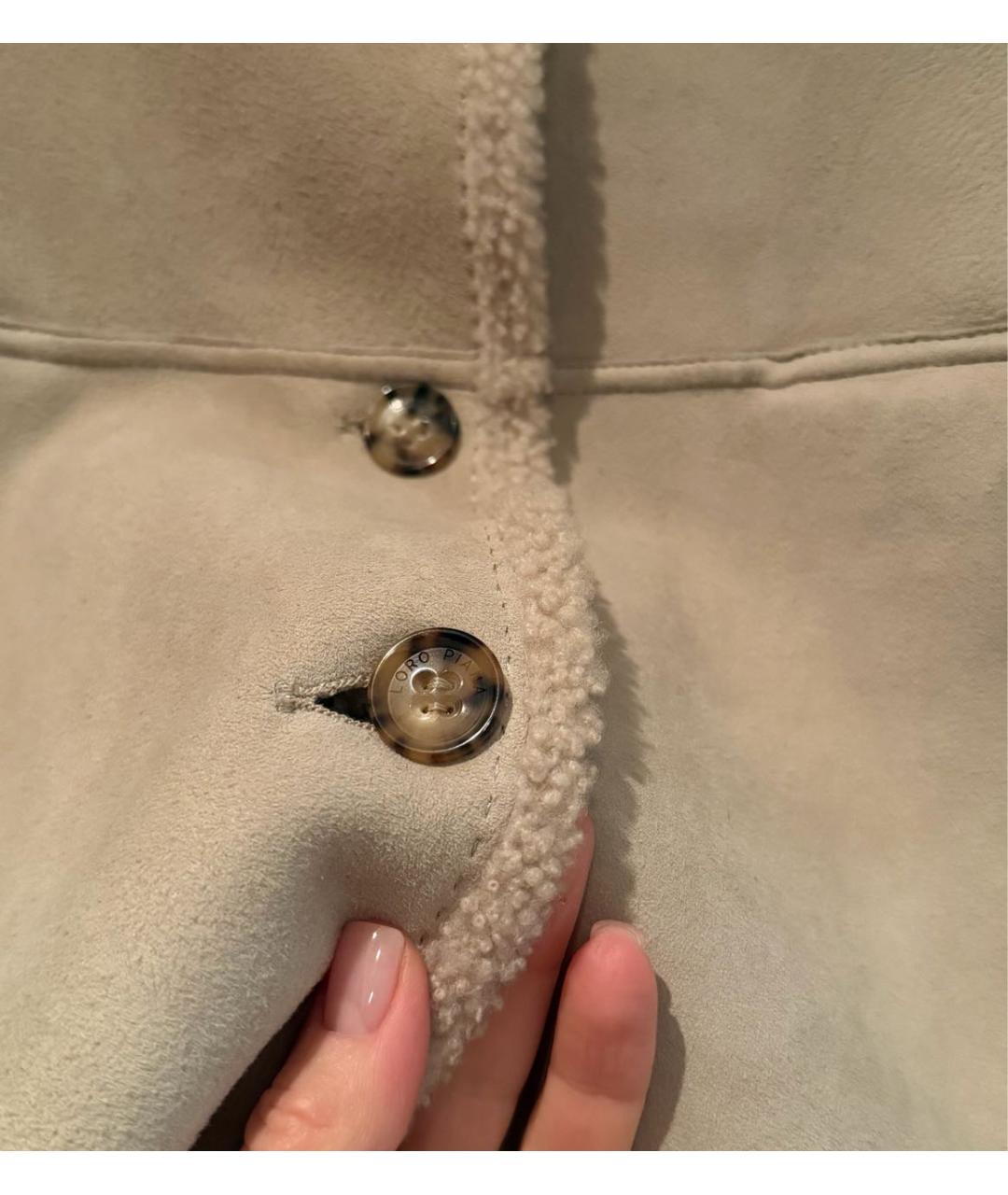 LORO PIANA Бежевый кожаный жилет, фото 5