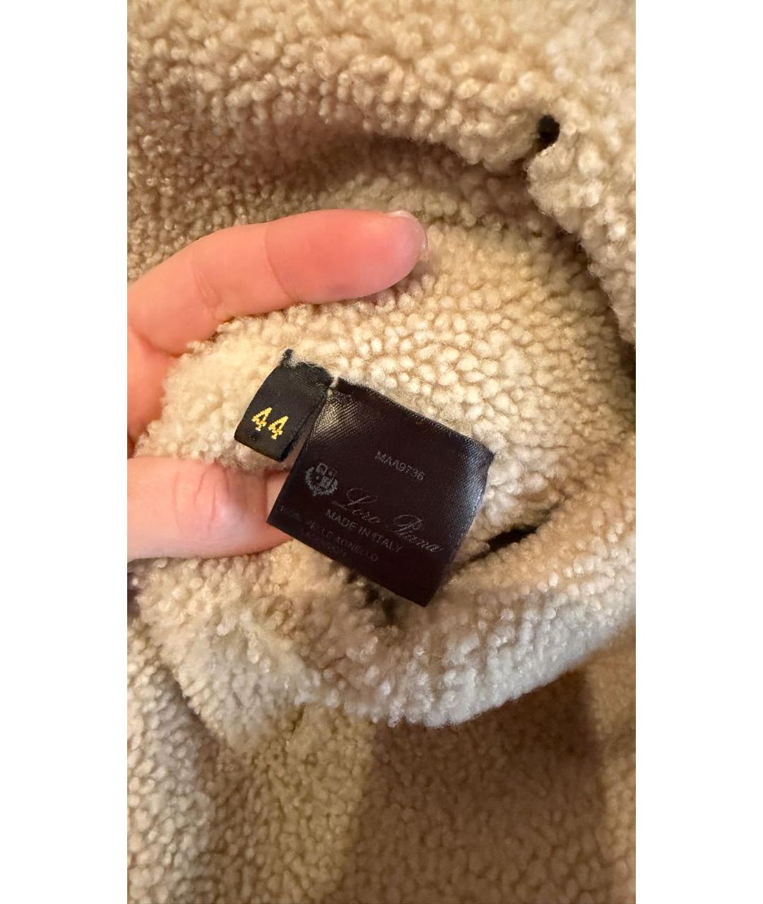 LORO PIANA Бежевый кожаный жилет, фото 6