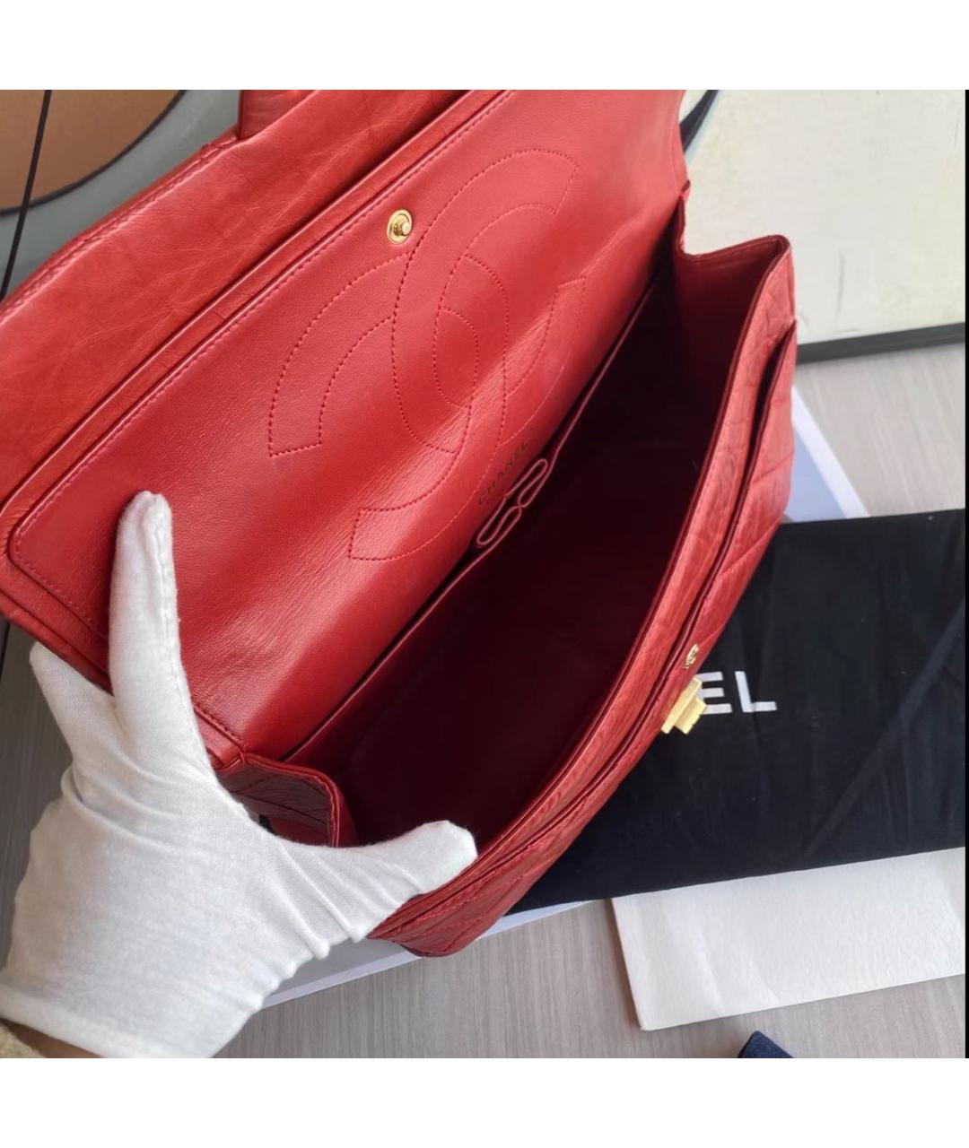 CHANEL Красная кожаная сумка через плечо, фото 8