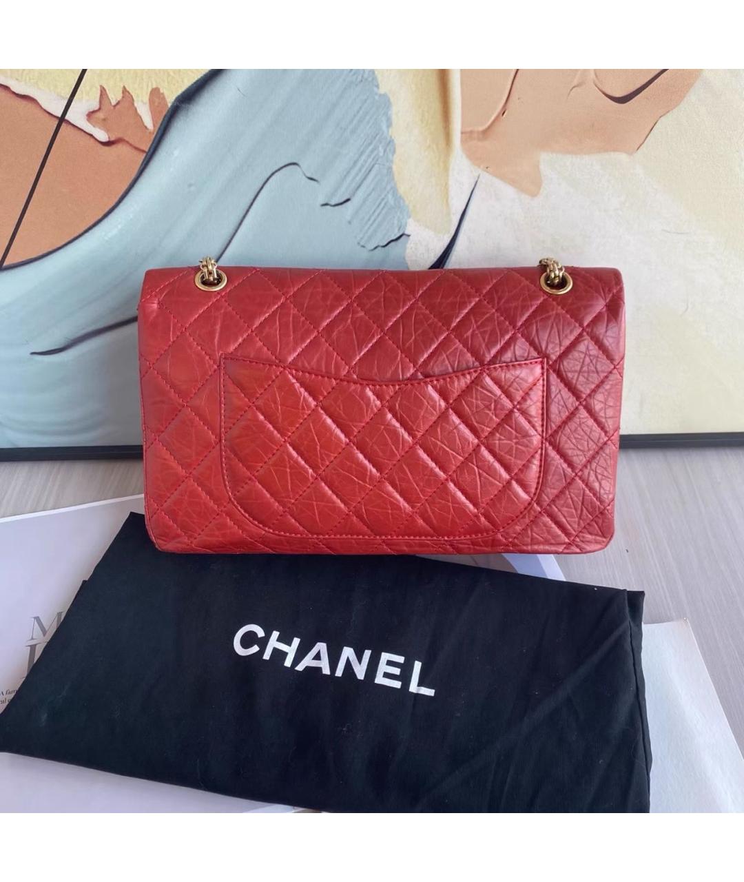 CHANEL Красная кожаная сумка через плечо, фото 2