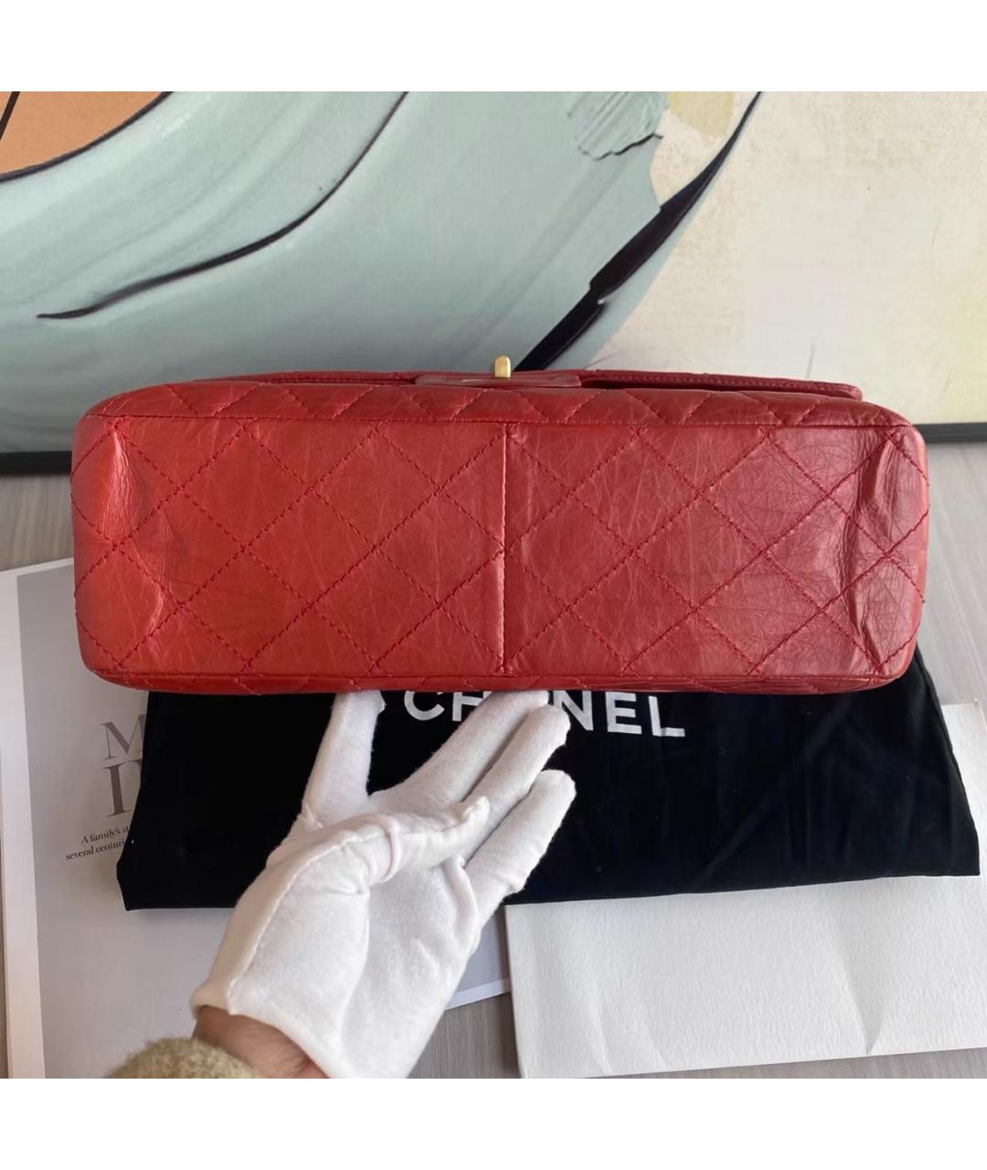 CHANEL Красная кожаная сумка через плечо, фото 5