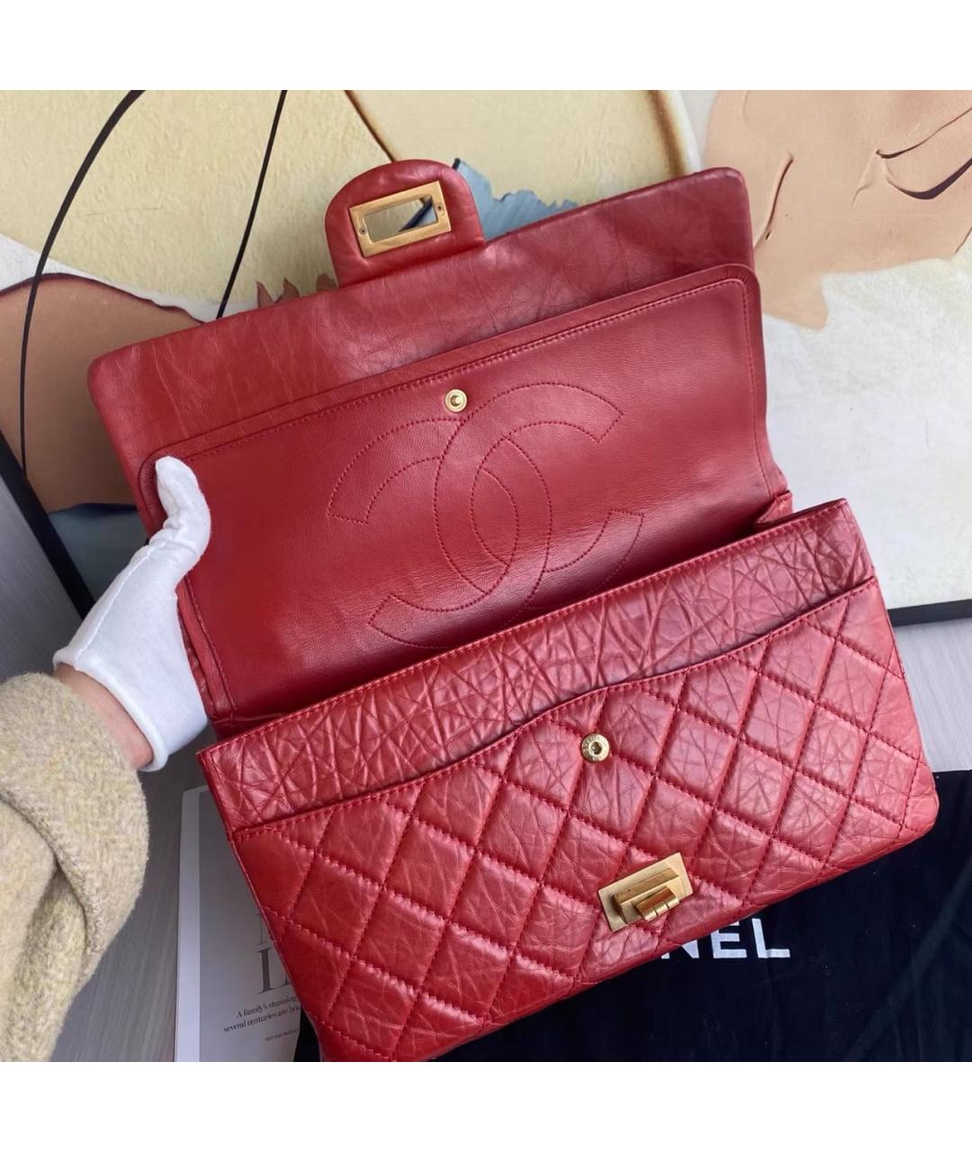 CHANEL Красная кожаная сумка через плечо, фото 6