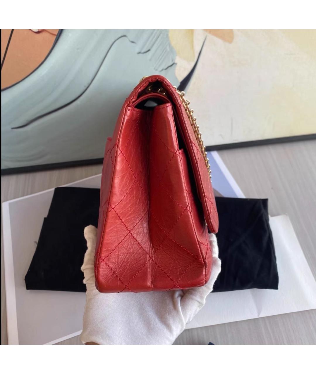 CHANEL Красная кожаная сумка через плечо, фото 4