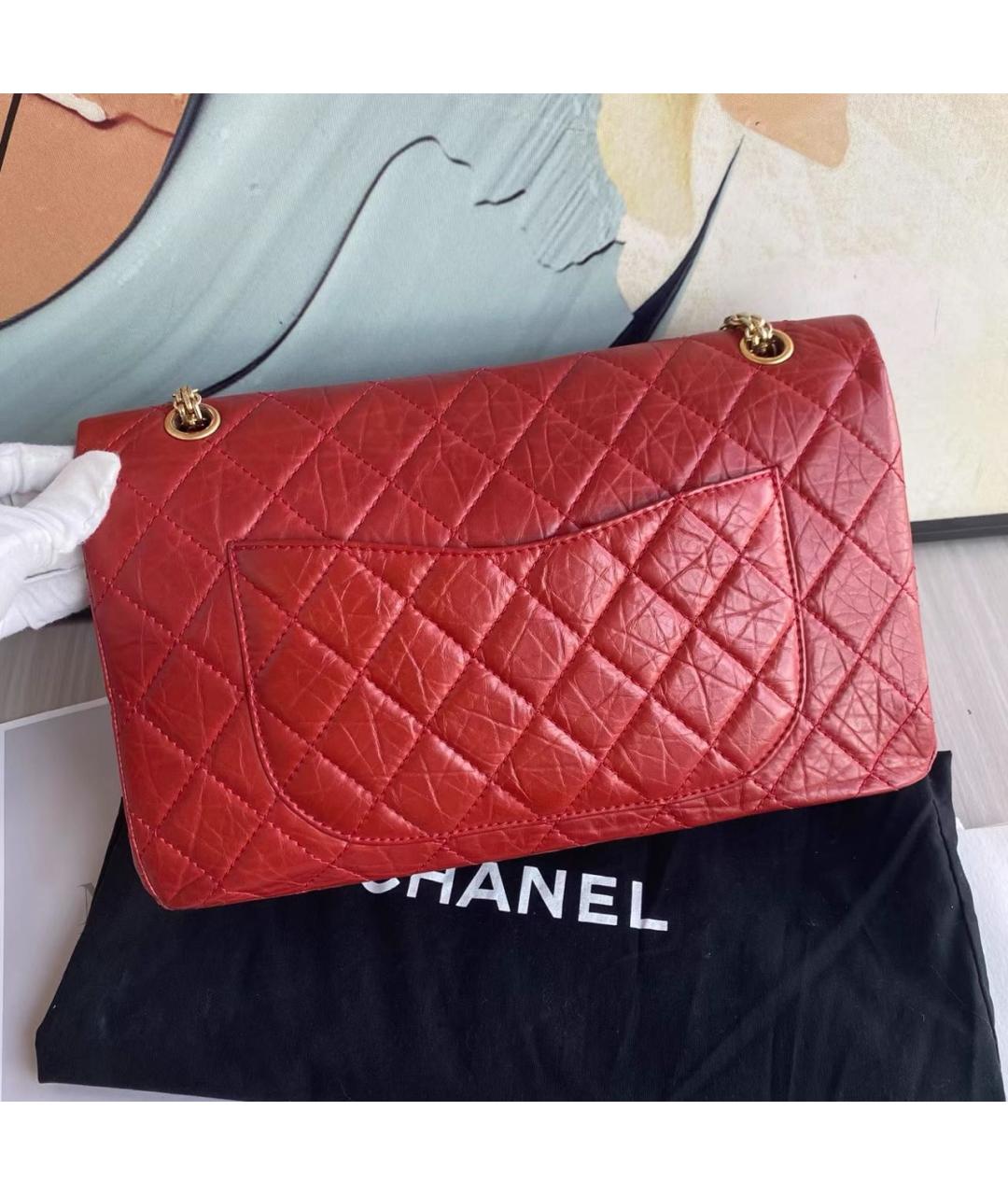 CHANEL Красная кожаная сумка через плечо, фото 7