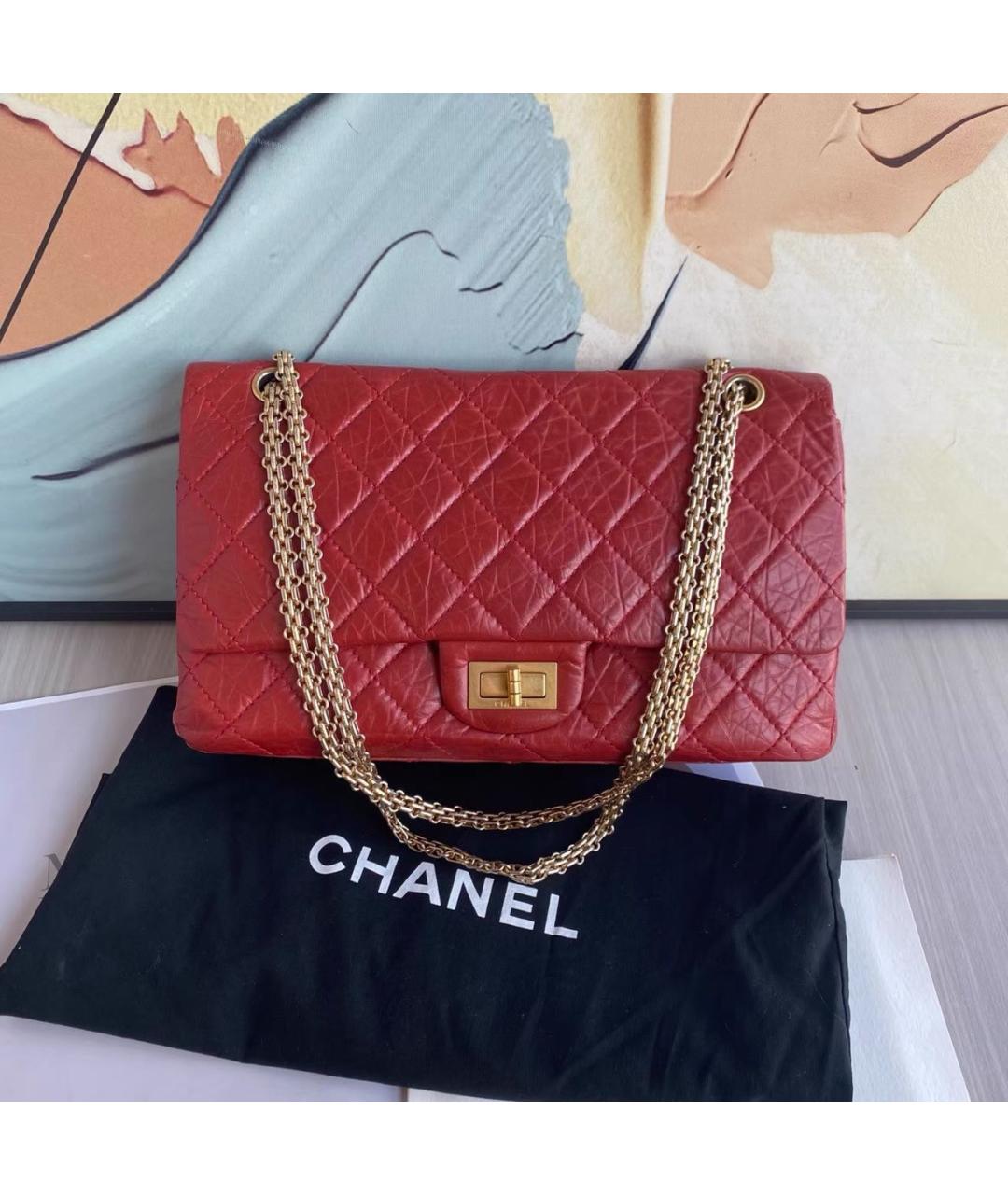 CHANEL Красная кожаная сумка через плечо, фото 9