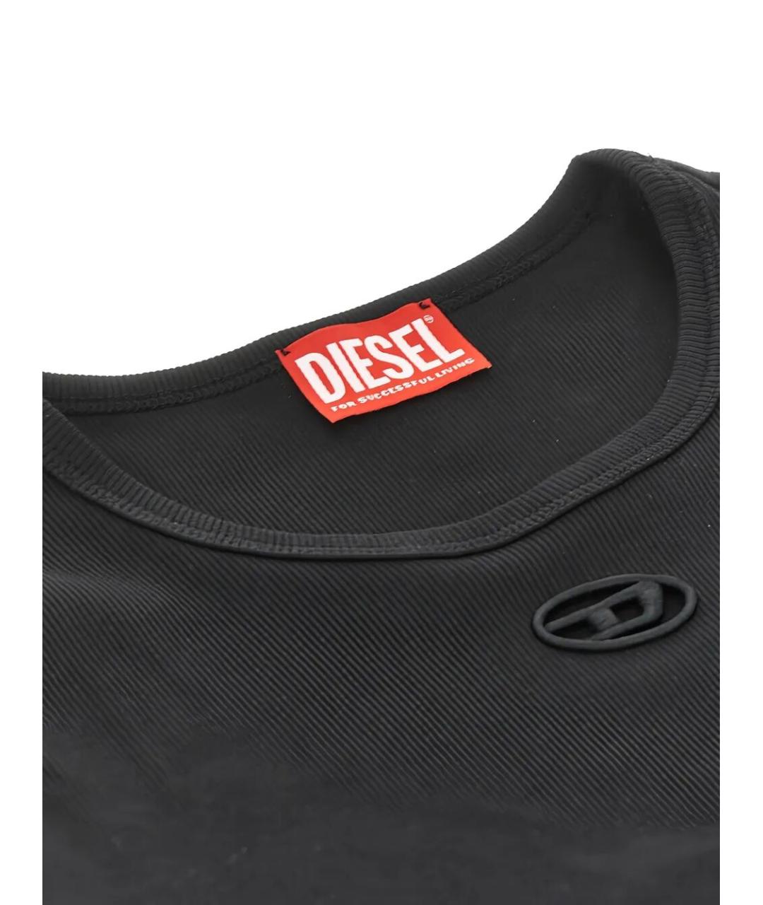 DIESEL Черная хлопковая футболка, фото 2