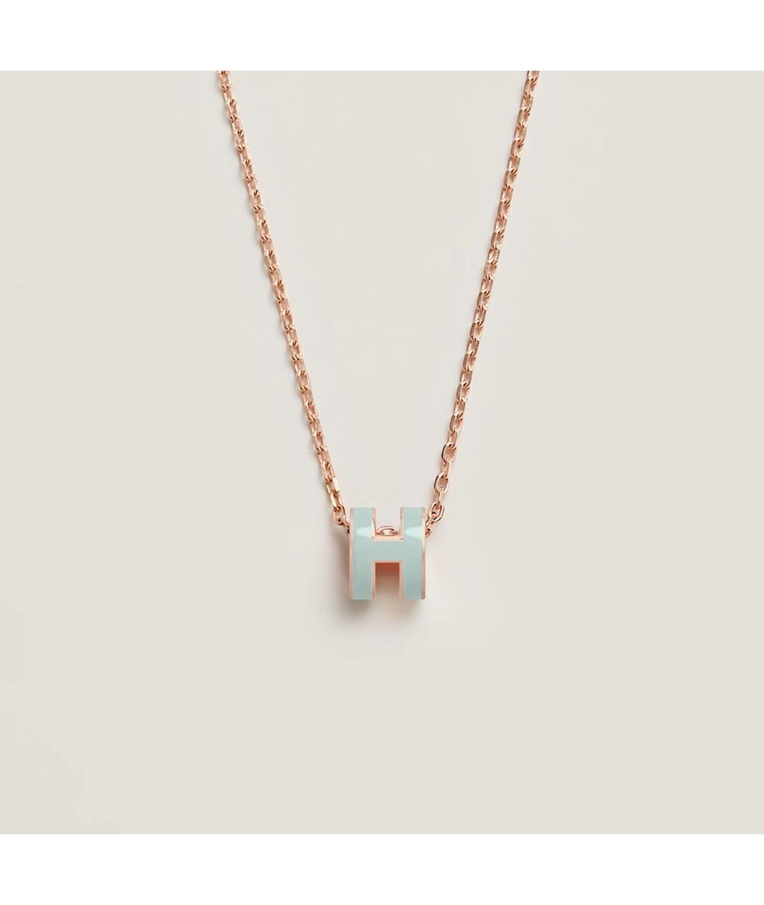 HERMES Бирюзовое металлическое колье, фото 5