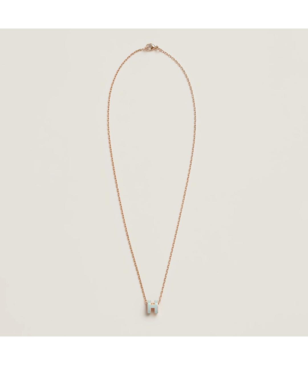 HERMES Бирюзовое металлическое колье, фото 2