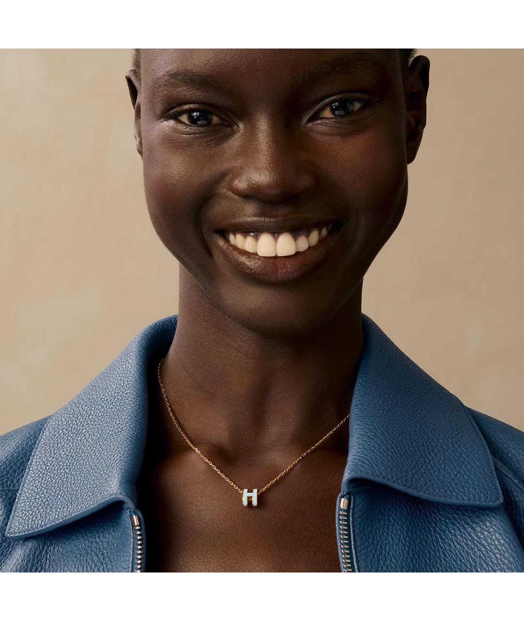 HERMES Бирюзовое металлическое колье, фото 3