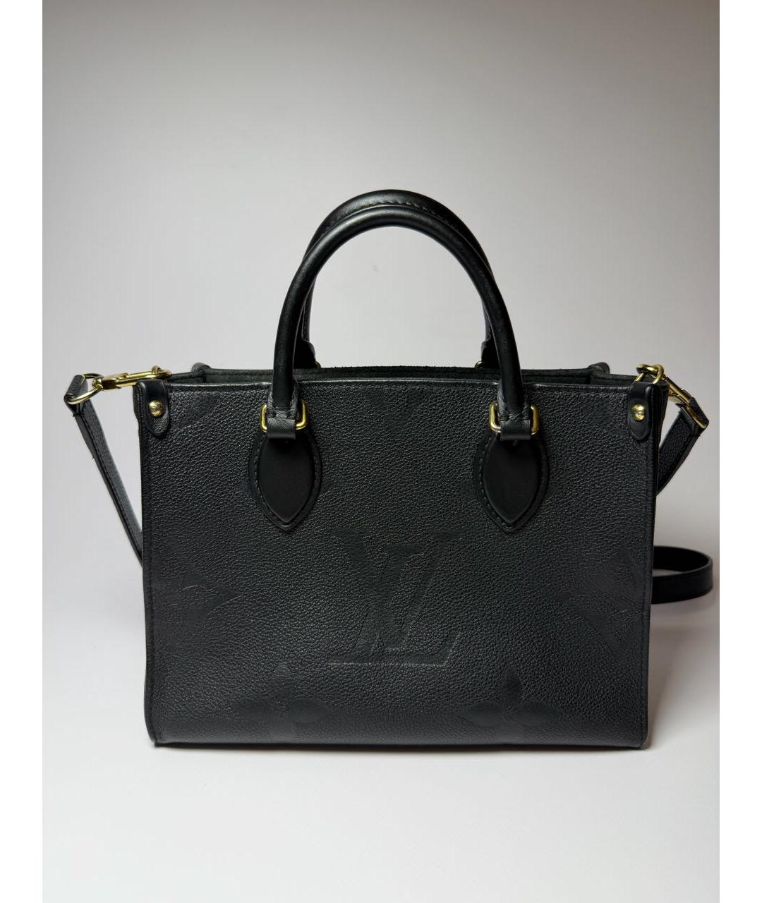 LOUIS VUITTON Черная кожаная сумка через плечо, фото 3