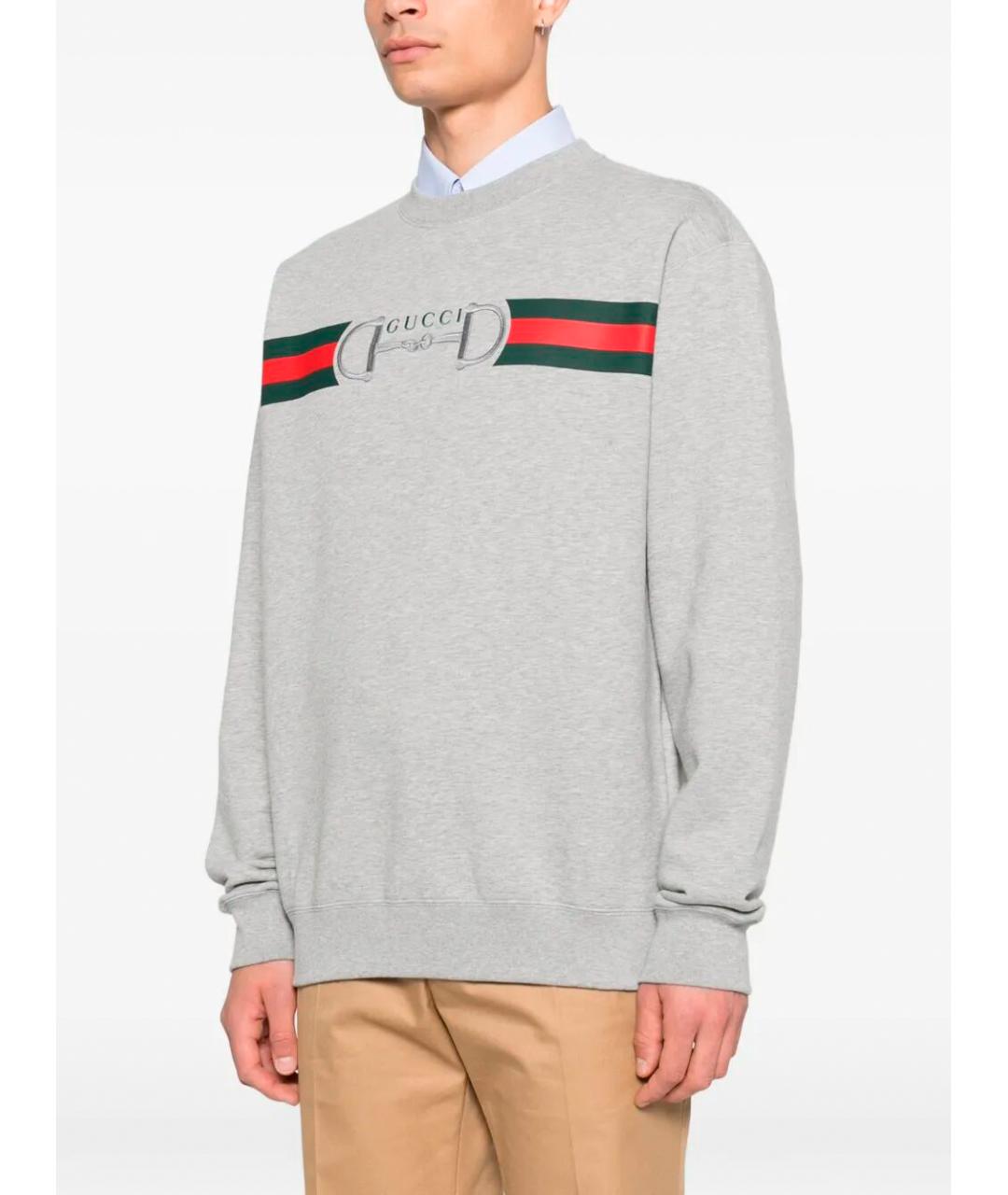 GUCCI Серый хлопковый джемпер / свитер, фото 4