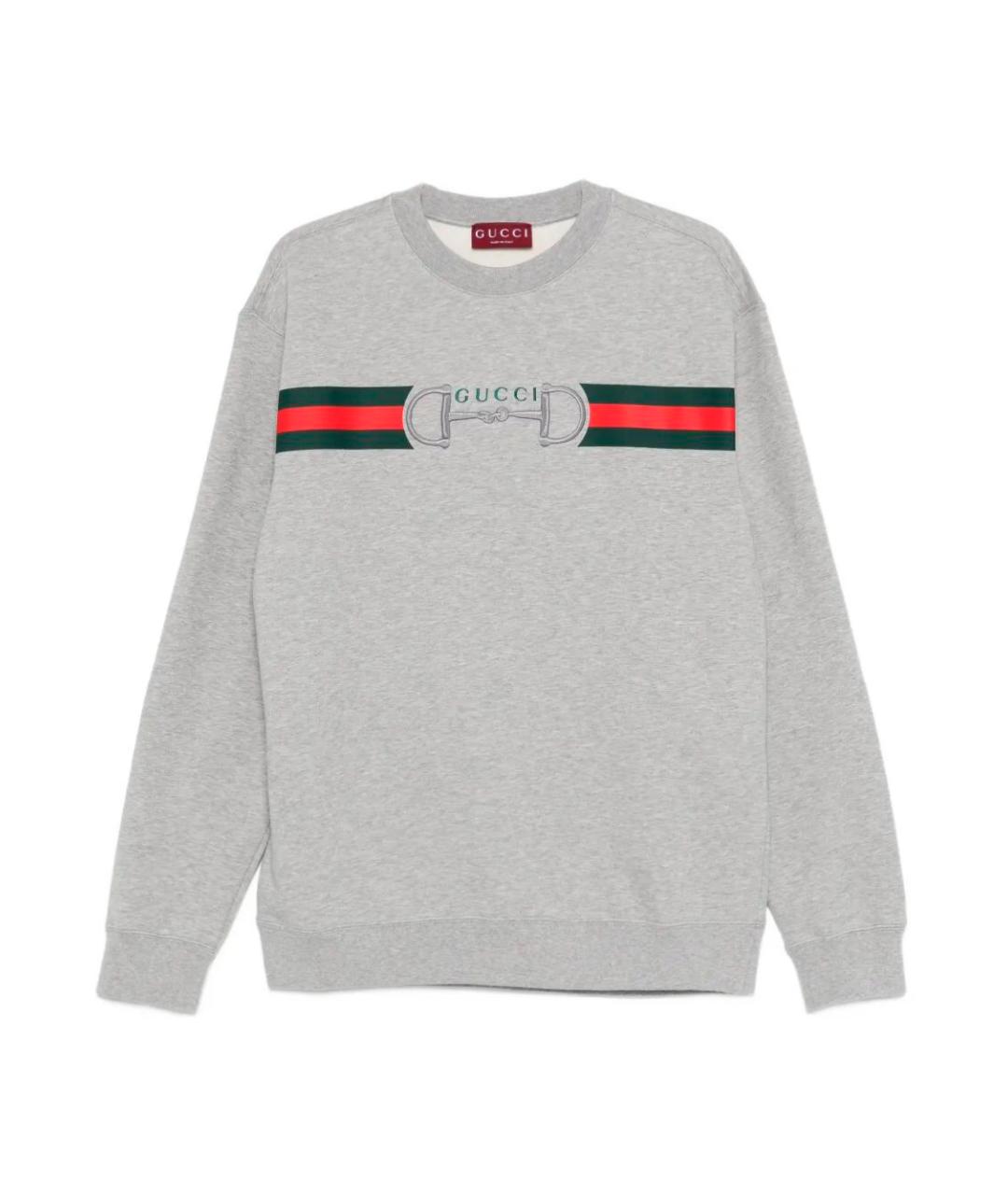 GUCCI Серый хлопковый джемпер / свитер, фото 1