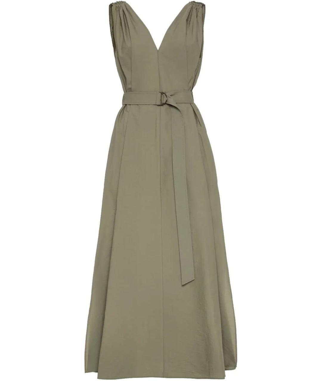 BRUNELLO CUCINELLI Хаки хлопковое платье, фото 1